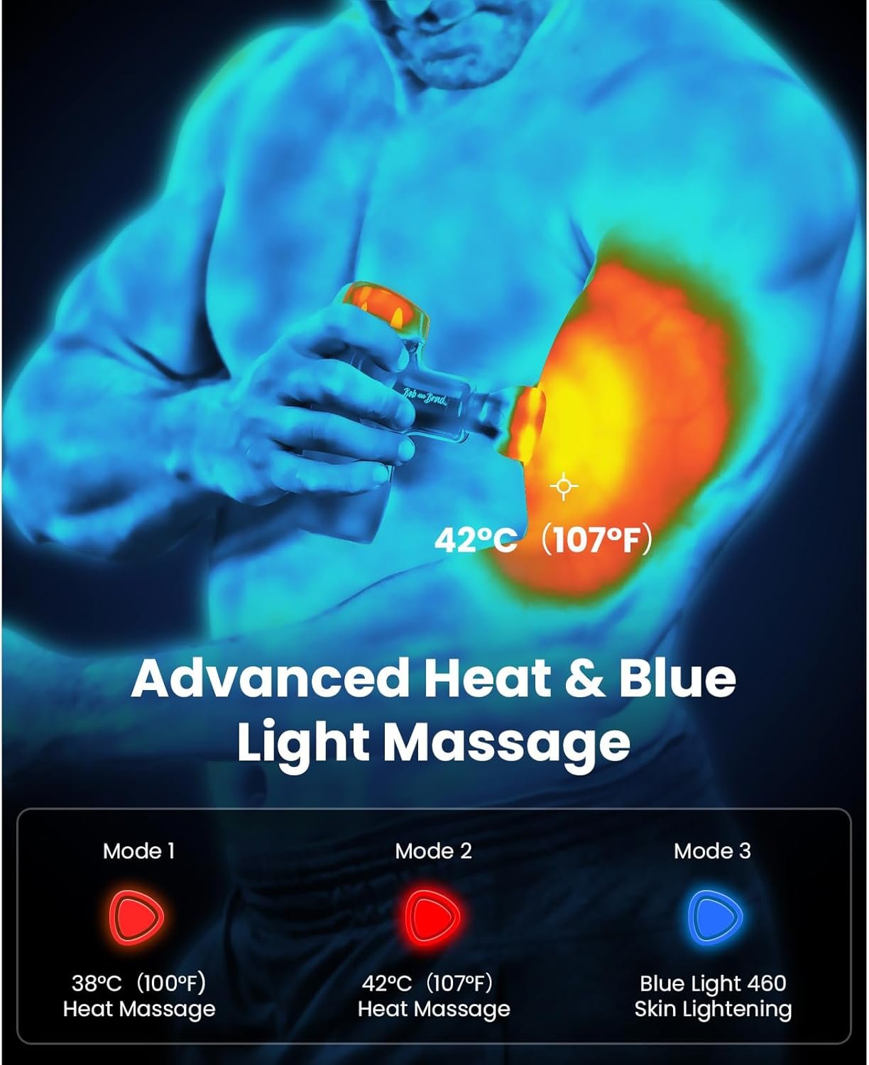 BOB AND BRAD M7 Plus Mini Massage Gun with Heat, Pocket-Sized Heated Deep Tissue Massager, Portable Percussion Muscle Travel Massager Gun, Ultra Light Small & Quiet Massage Gun - Image 2