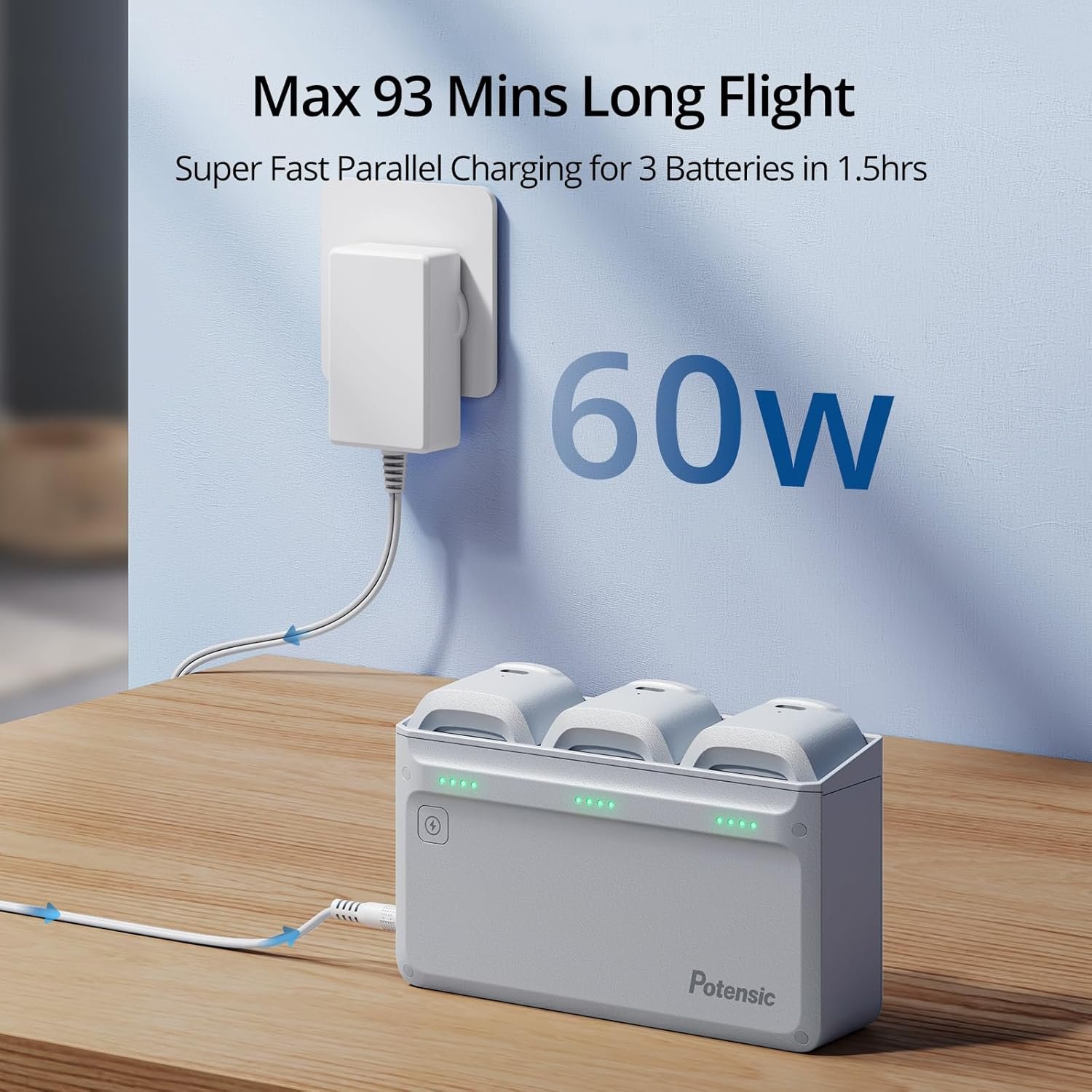 Potensic ATOM SE GPS Drone with 4K EIS Camera, Under 249g, 93 Mins Flight, 4KM FPV Transmission, Brushless Motor, Max Speed 16m/s, 60W Fast Parallel Charging Hub, Fly More Combo - Image 3