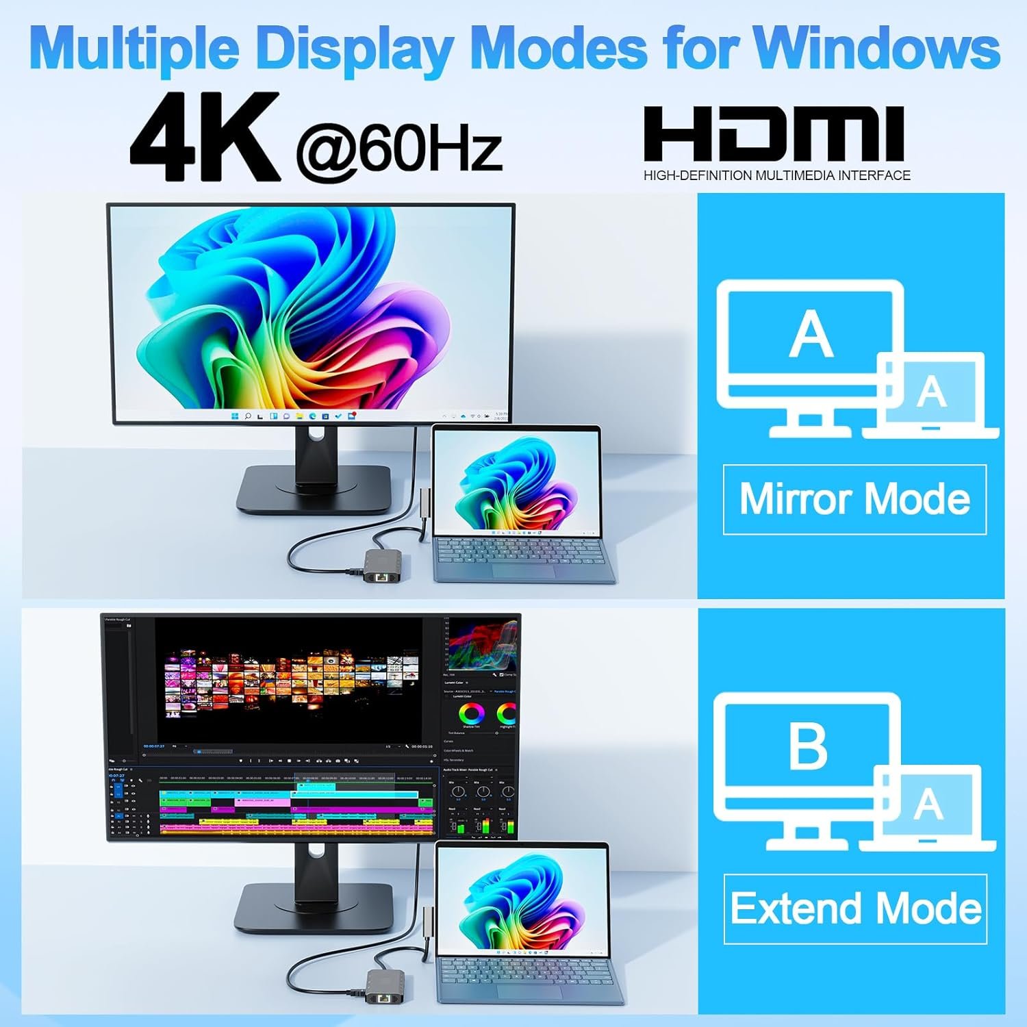 New for Microsoft Surface Docking Station 11-in-1 Surface Dock 2 4K@60HZ HDMI USB C Travel Dock for Microsoft Surface Pro 11/10/9/8/X/7/6/5/4/3,Surface Laptop 6/5/4/3/2/1,Laptop Go 3/2/1,Surface Book - Image 6