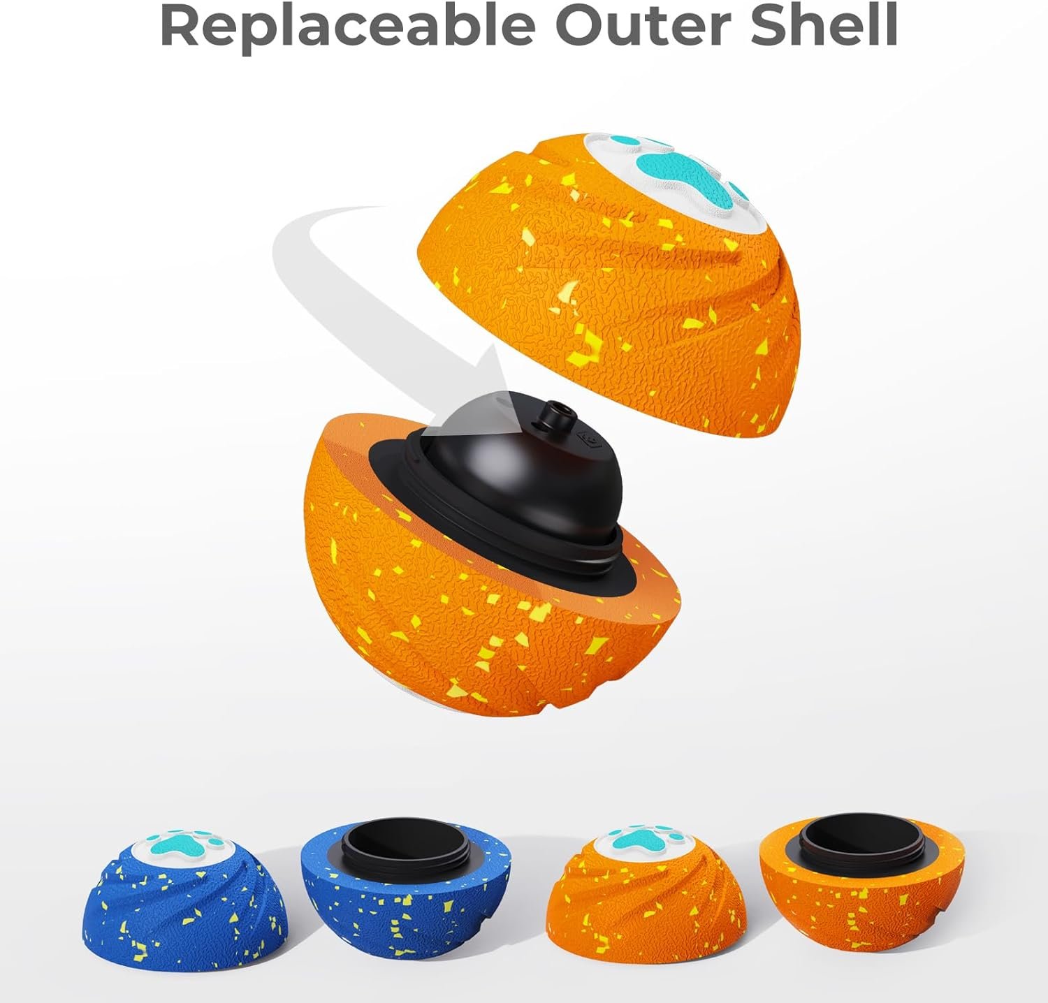 Lovkid Smart Interactive Dog Toy - Dog Ball Toys for Medium Large Dogs to Keep Them Busy, Durable ETPU Material, 3 Play Modes Automatic Moving, Bouncing, IPX7 Waterproof, Indoor & Outdoor (Orange) - Image 5