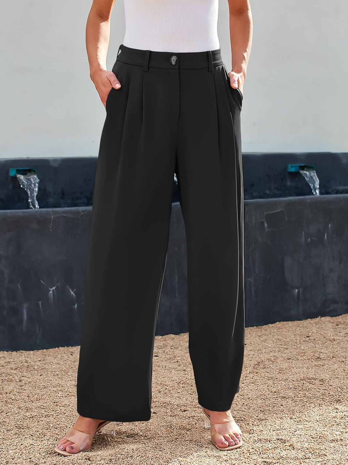 LILLUSORY Wide Leg Dress Pants Women's High Waisted Dressy Trousers - Image 3