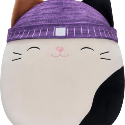 Squishmallows Original 14-Inch Cam Calico Cat with Purple Hat - Large Ultrasoft Official Jazwares Plush