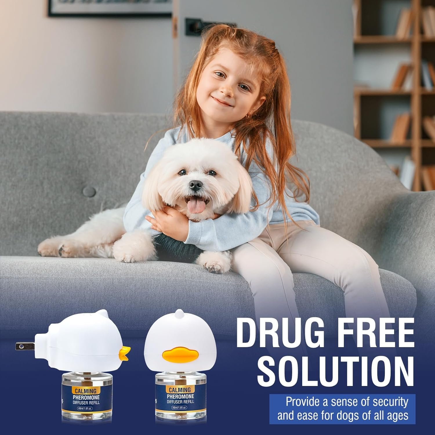 Dog Pheromones Calming Diffuser Kit Appeasing Pheromone Diffuser to Calm (3 Plug in+ 6 Pack 48ml Refill) for Anxiety Relieve Relief Reduce Aggression Fighting Barking Stress 180 Day Supply (Tasteless) - Image 6