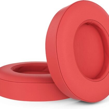Replacement Ear Pads for Beats Studio 2 & 3 (B0501, B0500) Wired & Wireless | Softer Leather Cushions, High Density Memory Foam | Enhanced Noise Cancellation & Stronger Adhesive (Red)