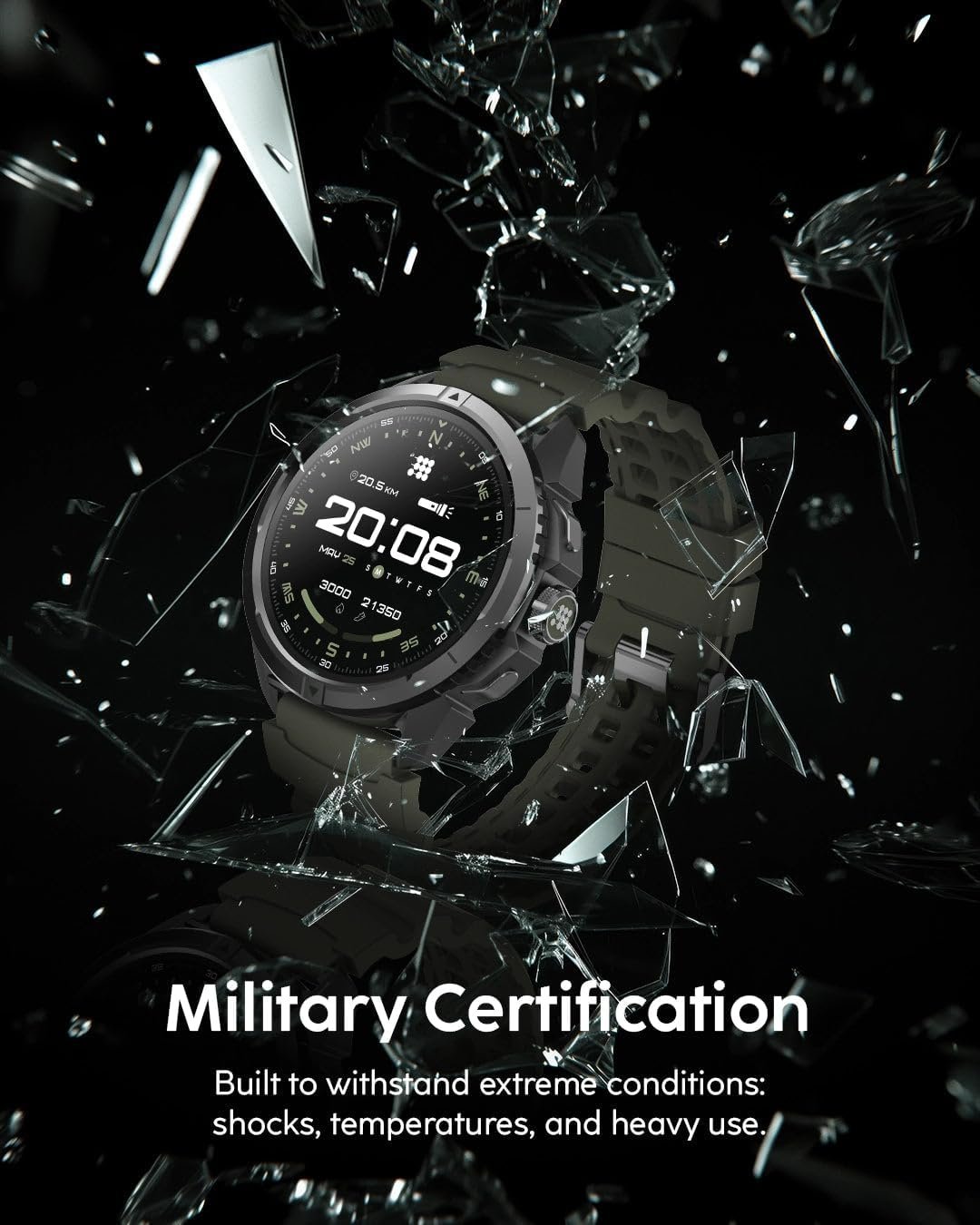 Cubitt Terra Rugged Smartwatch with Dual-Band GPS, 1.48” AMOLED Display, Offline Maps, VITA AI, AI Coach, Readiness Score, 5ATM, 14-Day Battery – Desert Sand - Image 3