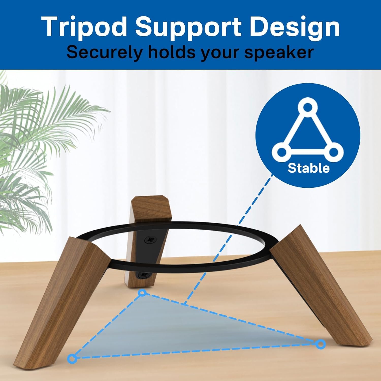 Wooden Desktop Speaker Stand for HomePod Mini Stand - Wood Tripod Desk Speaker Stand for Home Pod Mini Table Stand Holder for Decoration and Space Saving, 1 Pack - Image 6