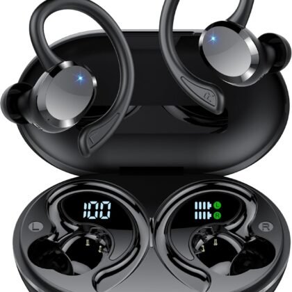 Ear Buds Wireless Bluetooth Earbuds, Bluetooth 5.4 Headphones 68hrs Playtime Sport Earphones with LED Display ENC Noise Cancelling Mic, IPX7 Waterproof Earbuds with Hook for Sports/Workout/Running