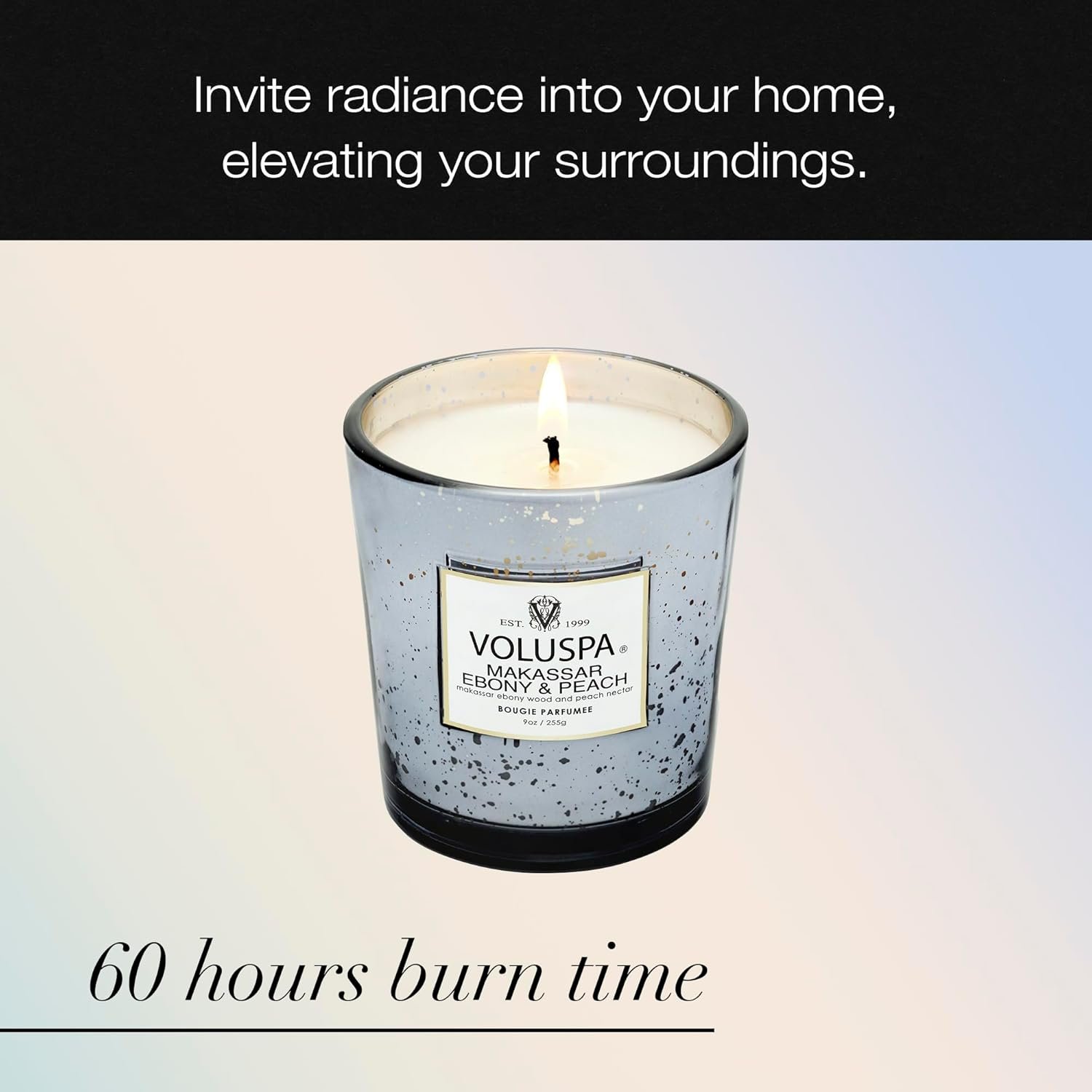 Voluspa Makassar Ebony and Peach Candle, 9 oz, Coconut Wax Blend, Scented Candles for Home, 60 Hour Burn Time, Candle Jars - Image 5