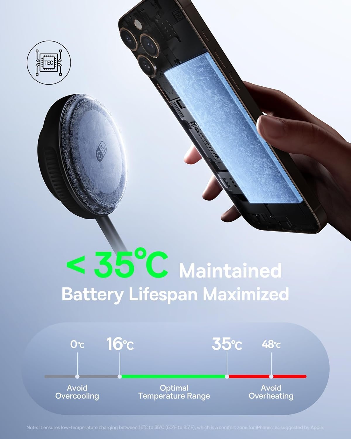 Baseus Qi2 15W 3-in-1 Charging Station, Magnetic Wireless Charger Stand with TEC Cooling, MagSafe-Compatible iPhone Charger for iPhone12-17 Series, AirPods, Apple Watch (45W Adapter & Cable Included) - Image 2