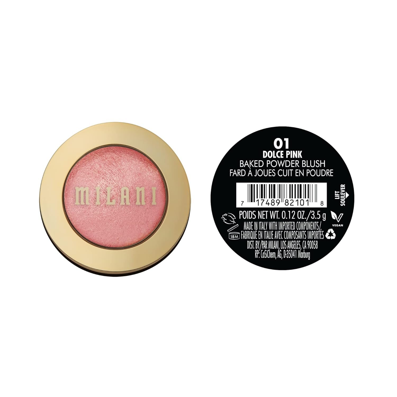Milani Baked Blush, Powder Blush for Cheeks, Cruelty Free Makeup - Shape, Contour & Highlight Face for a Shimmery or Matte Finish -Dolce Pink - Image 3