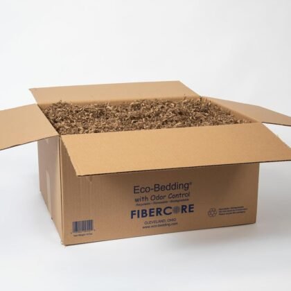 FiberCore Eco Bedding with Odor Control, 99% Dust Free Paper Bedding for Small Animals and Birds, 10 lb Bulk Box. (Expands to 250 L).