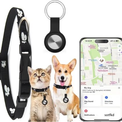 Cat Tracker Collar-Dog GPS Tracker-Pet Tracker-GPS Tracker for Dogs | Android and iOS Universal | No Monthly Fee | Works with Any Collar
