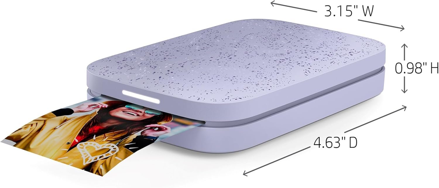 HP Sprocket Portable 2x3 Instant Photo Printer (Lilac) Print Pictures on Zink Sticky-Backed Paper from Your iOS & Android Device. - Image 4