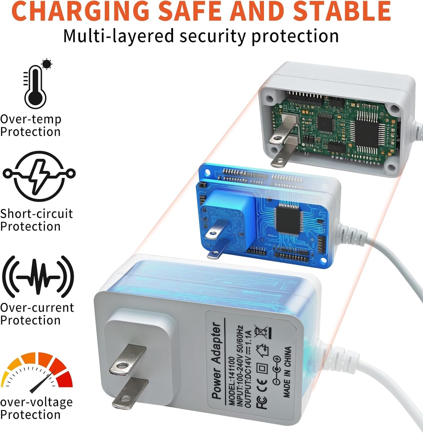 15W Power Adapter Charger for Google WiFi AC2200/Nest Hub - 9.8ft Extra-Long Cable, Compatible with Router 2nd Gen Google Hub GA01423-US/W18-015N1A/G1015-US Replacement Power Supply Cord - Image 5