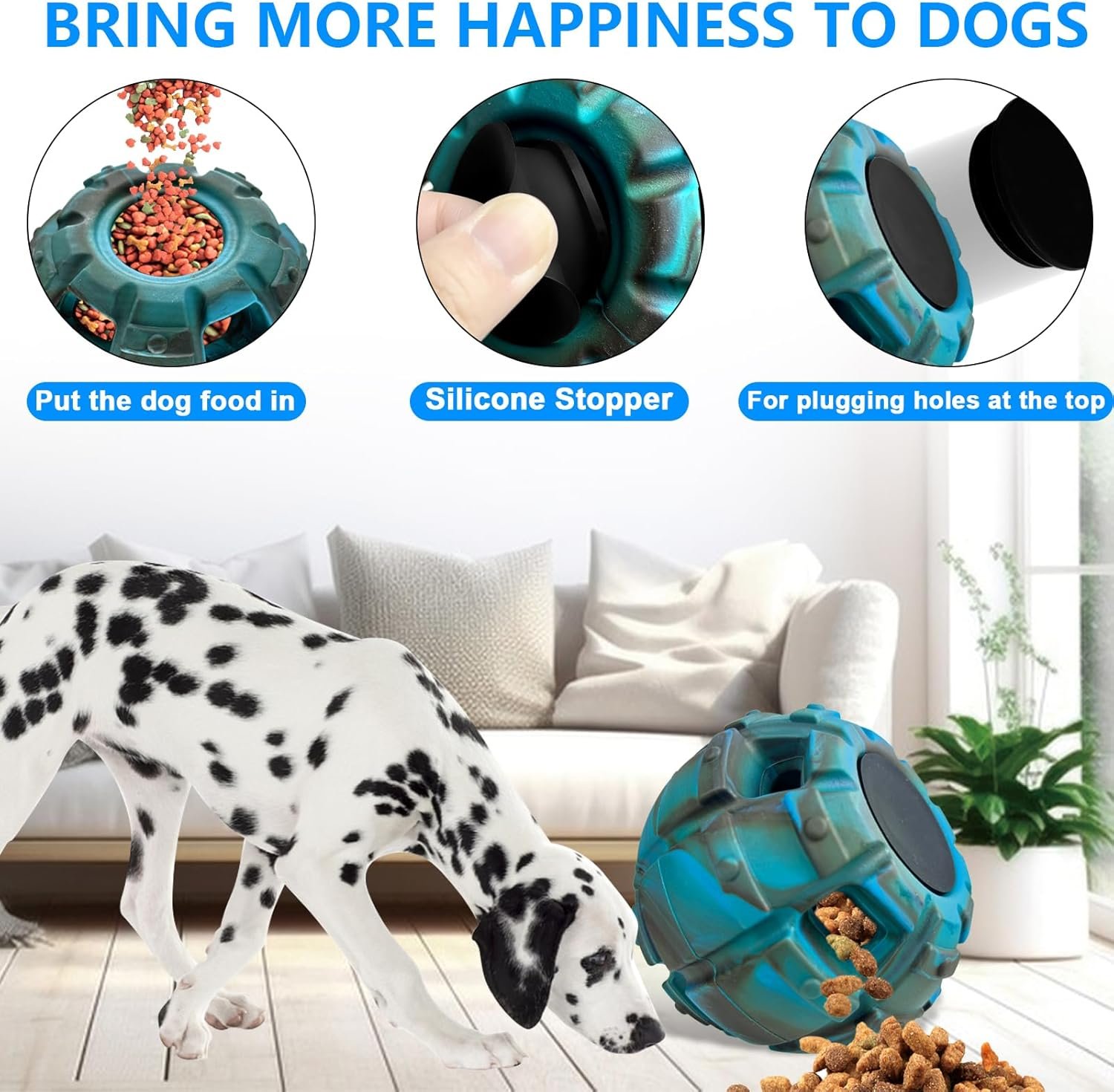 Yipetor Frozen Treat Dispensing Dog Toy - Large Chew Toy, Freezable Fillable Rubber, Reduces Anxiety, Easy to Clean, Interactive Puzzle (Large) - Image 4
