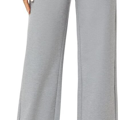 iChosy Womens High Waist Wide Straight Leg Trousers Casual Slacks Dress Pants with Pockets