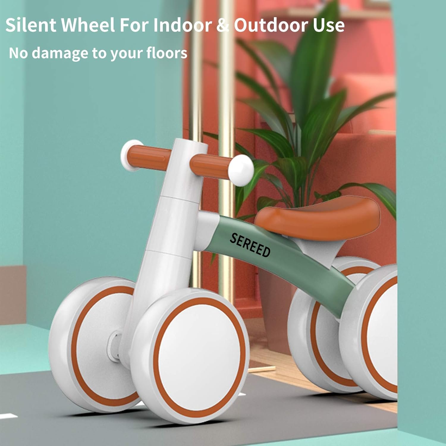 SEREED Baby Balance Bike for 1 Year Old Boys Girls 12-24 Month Toddler Balance Bike, 4 Wheels Toddler First Bike, First Birthday Gifts - Image 4