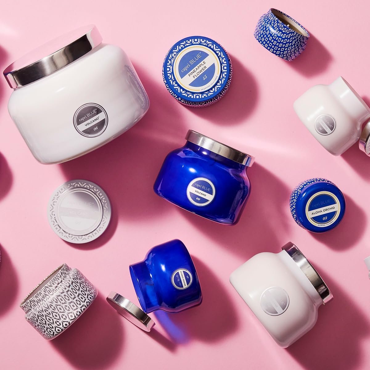 Capri Blue Volcano Scented Mini Tin Jar Candle - Luxury Candles for Home Scented with Tropical Fruit & Sugared Citrus - Soy Candle Wax Blend (Blue, 3 oz) - Image 7