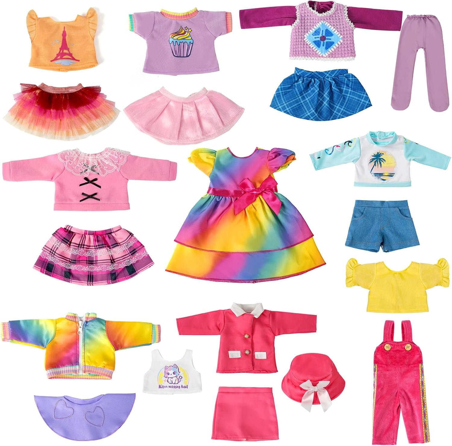 9 Sets American 18 Inch Doll Clothes and Accessories - Outfits Sets - Princess Fashion Bundle for Girl(No Doll) - Image 2