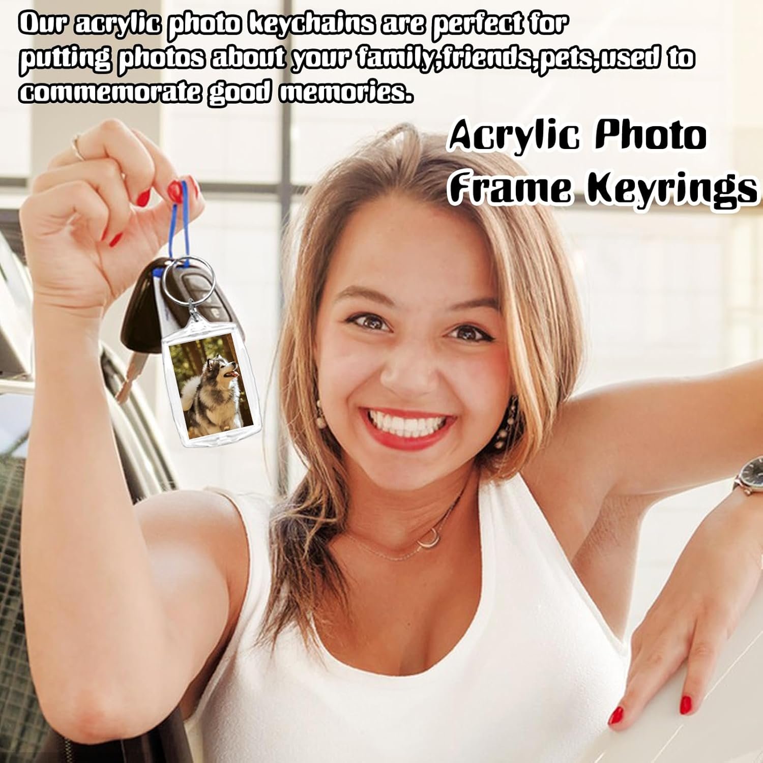 30 pcs Acrylic Photo Frame Keyring,2.16 x 1.5 Inch/5.5 x 4 cm Personalized Keychains,Clear Picture Keychain as Gift,Suit for Artwork - Image 5