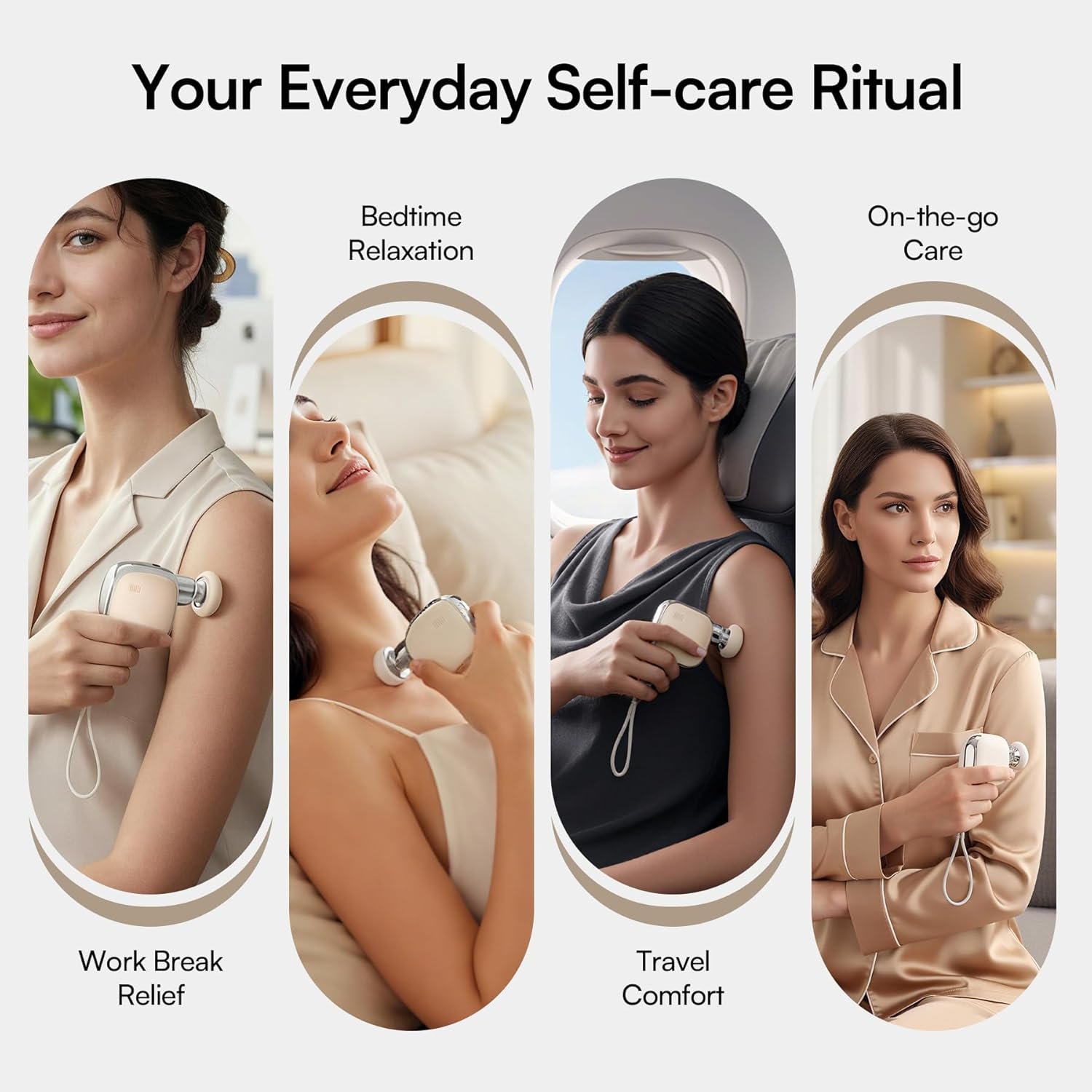 INIA PocketForce Mini Massage Gun - 75% Smaller, High-Power Percussion for Full Body Relief, Portable Deep Tissue Massager Gun with Leather Case & 3 Heads for Travel & Office Use, Gifts for Men Women - Image 8