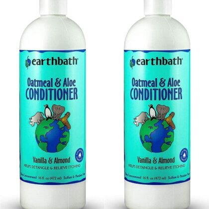 earthbath, Oatmeal & Aloe Conditioner - Dog Conditioner for Allergies & Itching, Dry Skin, Helps Detangle & Relieve Itching, Made in USA, Cruelty Free Pet Conditioners - 16 Oz (2 Pack)