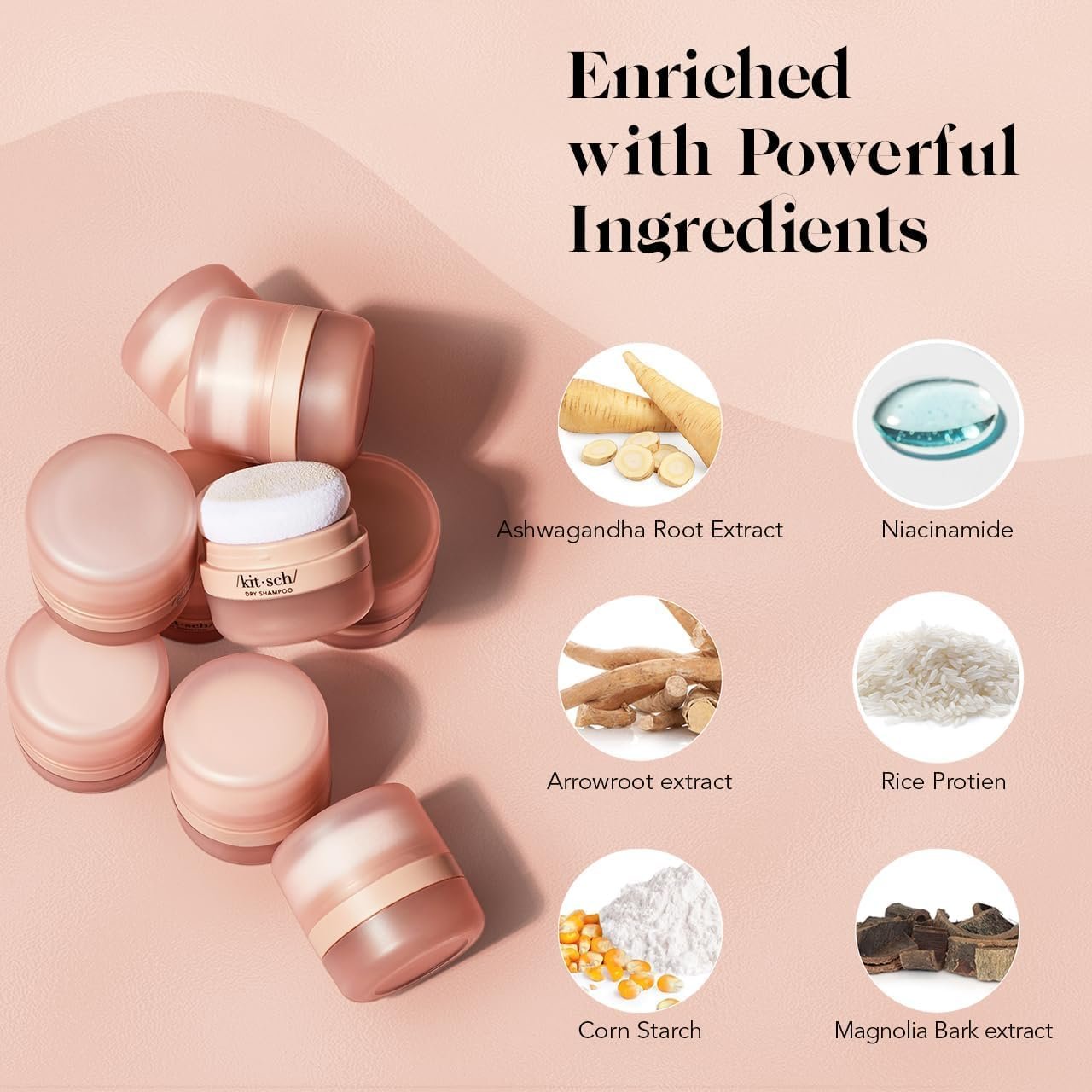 Kitsch Dry Shampoo Powder with Rice Protein for Women & Men - Unscented, Volumizing, No White Cast,Organic, Paraben Free, Non Aerosol for Oily and Light Hair, Travel Size | Ideal Gifts for Women - 8g - Image 3