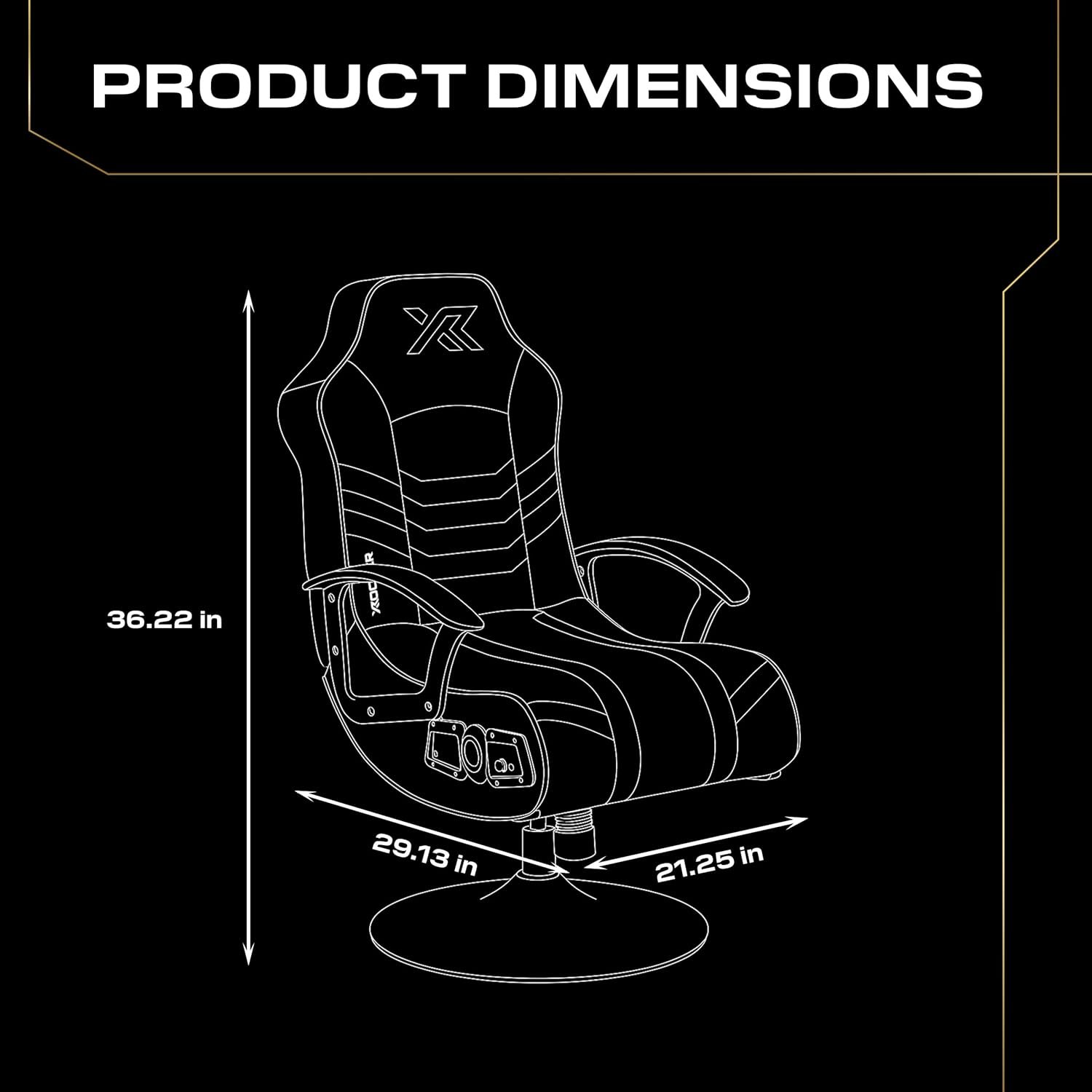 X Rocker PC Computer Gaming Desk Chair, Built-in Audio, College Dorm Essentials for Guys and Girls, Bedroom, Dorm Room Essentials, Foldable, Gifts for Gamers - Image 3