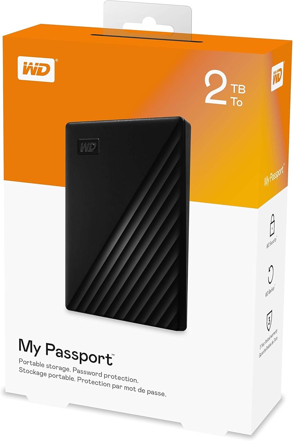 WD My Passport 2 TB Portable Hard Drive - External - Black - WDBYVG0020BBK-WESN (Renewed) - Image 6