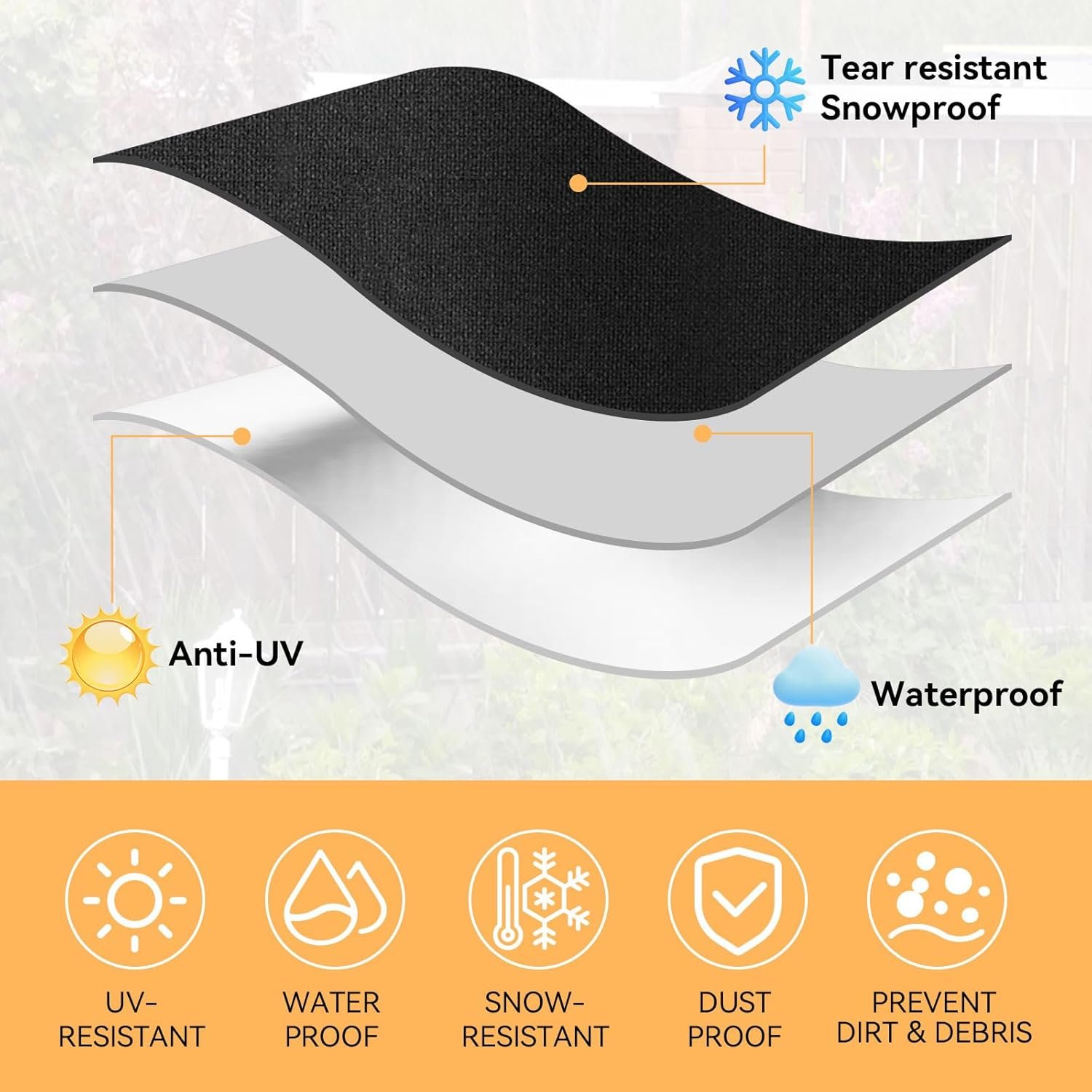 Griddle Cover for Blackstone 22in Tabletop Griddle with Hood & Captiva Designs 22 in Flat Top Grill - BBQ Gas Grill Cover Tabletop Griddle Cover for Outdoor Grill, Waterproof, Anti-UV, Black - Image 4