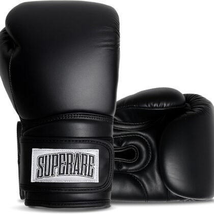 Superare Finisher Boxing Gloves – Beginner Training, Sparring Boxing Gloves for Men and Women – Lightweight Black Gloves for Boxing & MMA – Multi-Layered Comfort and Protection