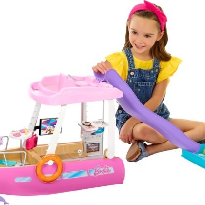 Barbie Dream Boat Playset with 20+ Ocean-Themed Accessories Sized to Fashion Dolls Including Pool, Slide & Dolphin