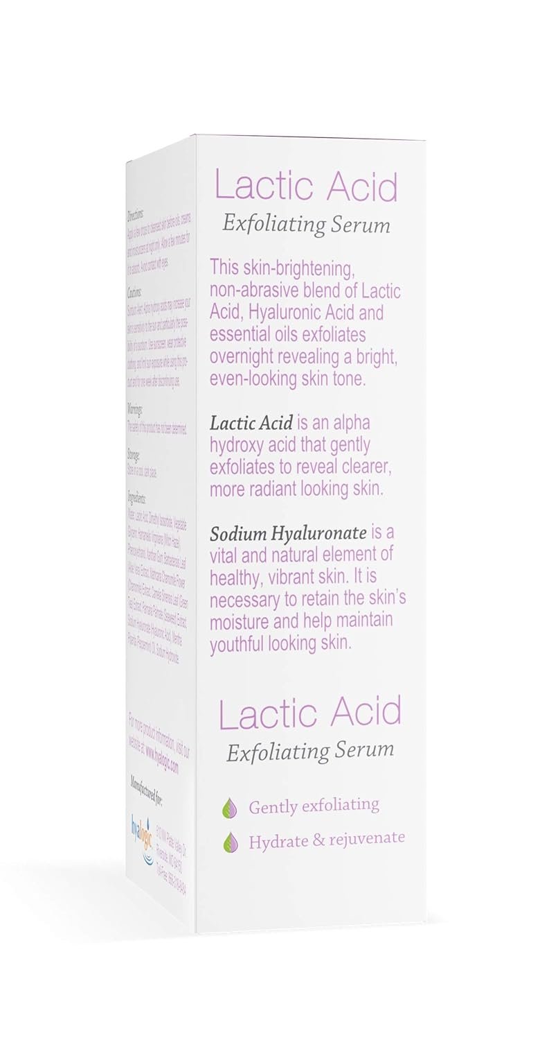 Hyalogic Lactic Acid 10% Serum for Face with Hyaluronic Acid & Essential Oils – Non-Abrasive Face Exfoliant- For Clearer & Radiant Skin (1 fl. oz.) - Image 3