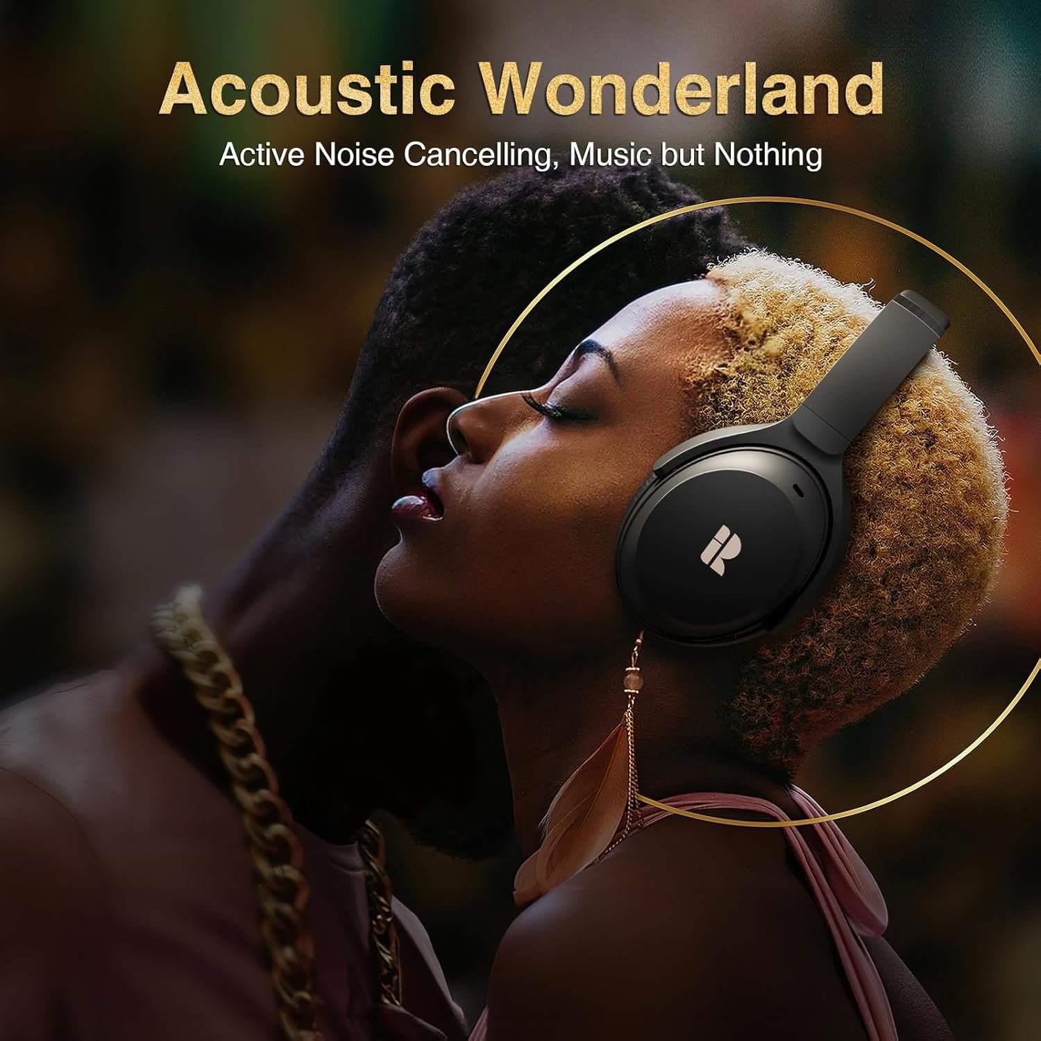 Bluetooth Headphones, Premium Active Noise Cancelling Wireless Headphones Over Ear, 50H Playtime, Hi-Res Audio, Deep Bass, Memory Foam Ear Cups for Travel, Home Office - Image 2