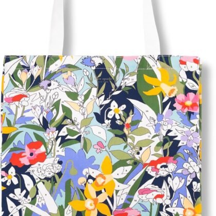 kate spade new york Canvas Tote Bag for Women, Cute Tote Bag for Work or Teacher, Canvas Beach Bag, Book Tote with Pocket