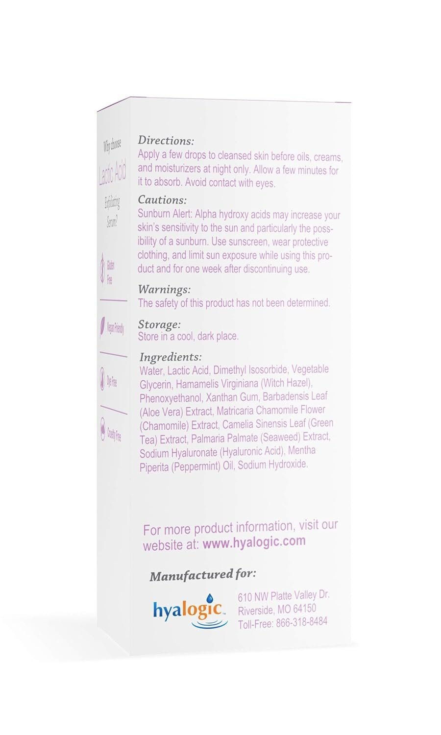 Hyalogic Lactic Acid 10% Serum for Face with Hyaluronic Acid & Essential Oils – Non-Abrasive Face Exfoliant- For Clearer & Radiant Skin (1 fl. oz.) - Image 2