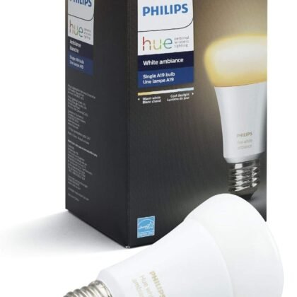 Philips - Hue White Ambiance A19 Wi-Fi Smart LED Bulb - California Residents - White (Hue Hub Required)