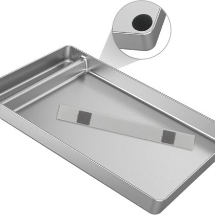 Stainless Steel Reusable Litter Tray Compatible with Petsafe-Scoop Free Self-Cleaning Cat Litter Box - Non Slip Rubber- Stainless Steel Will Never Absorbs Odor, or Stains