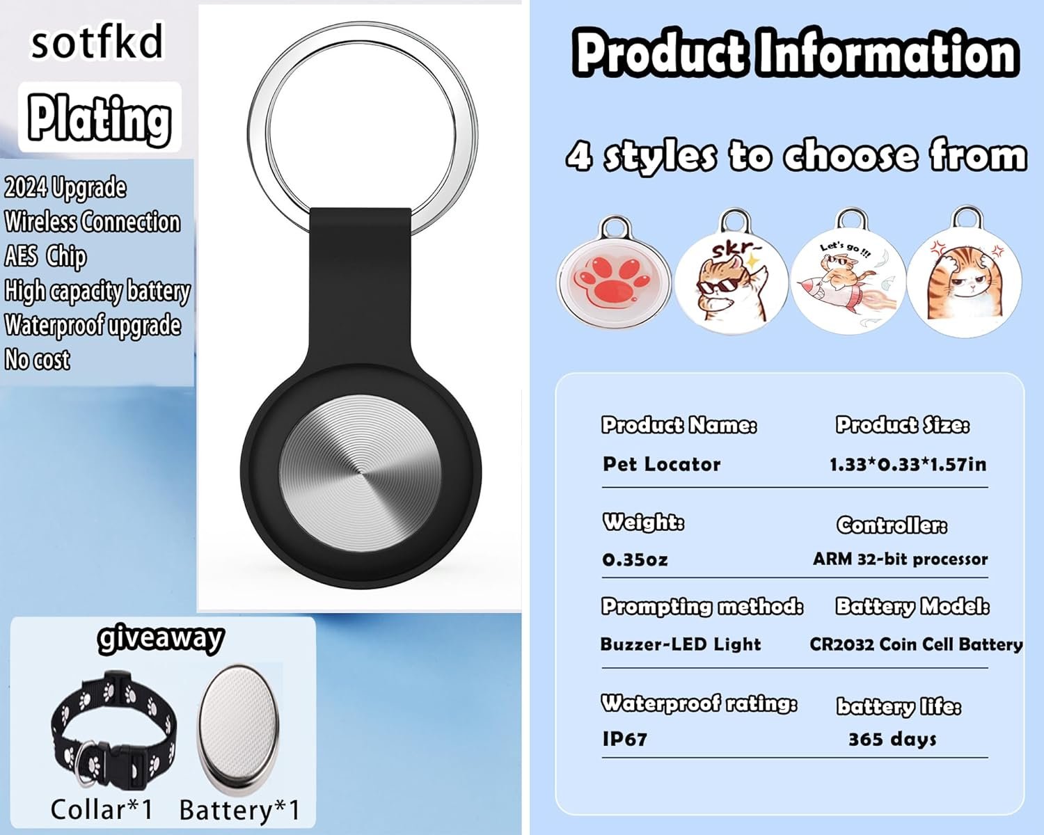 Cat Tracker Collar-Dog GPS Tracker-Pet Tracker-GPS Tracker for Dogs | Android and iOS Universal | No Monthly Fee | Works with Any Collar - Image 6