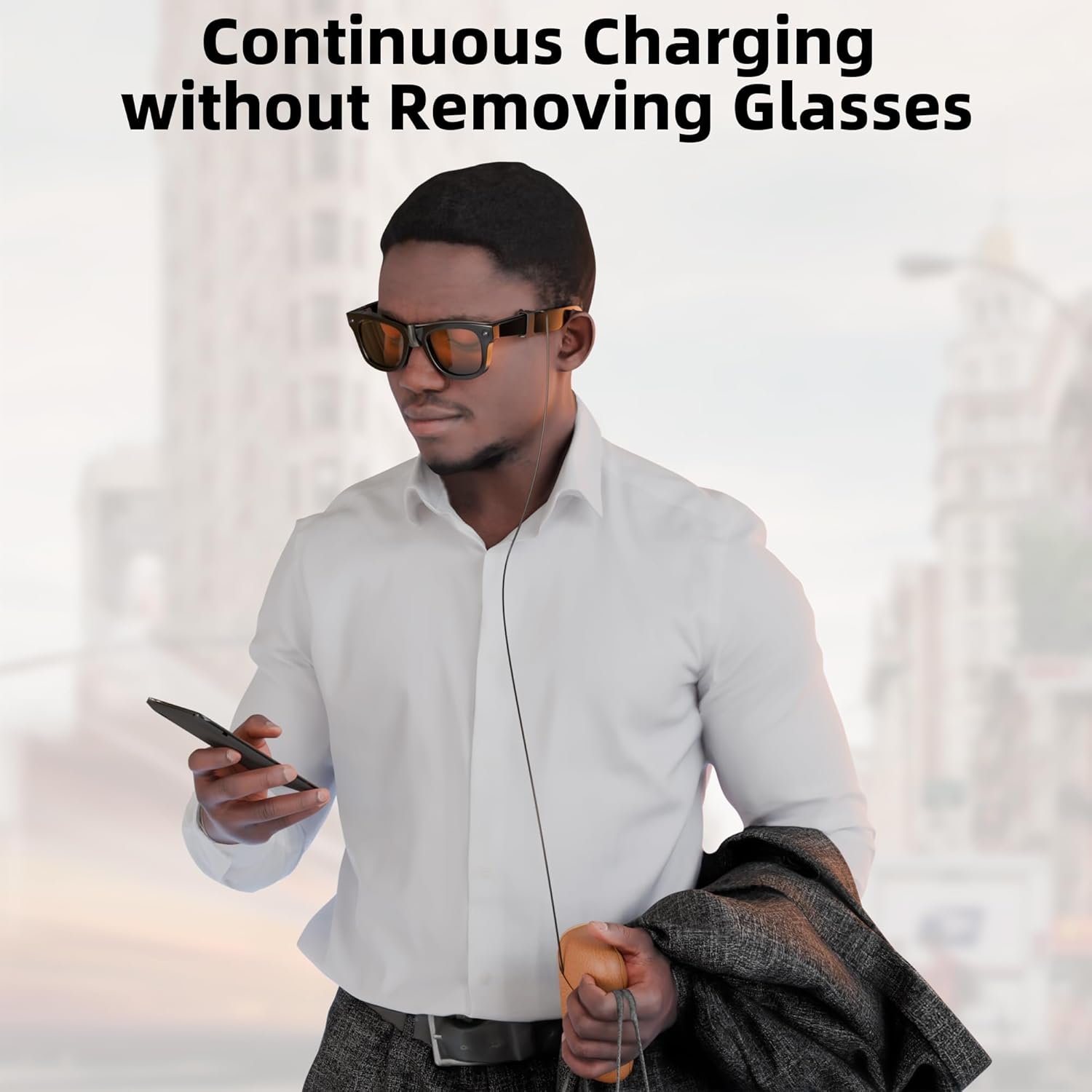 Extension Charging Cable Compatible with RayBan META Smart Glasses Charger Case for Wayfarer, Skyler, and Headliner - Image 2