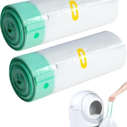 ANWA 40 Count Cat Litter Box Liners for Automatic Cat Litter Box and Litter Box Robot 4/3, Heavy-Duty, Extra Thick