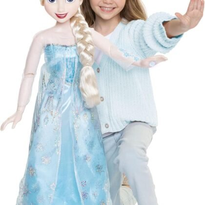 Disney Frozen Elsa Doll, 100 Ice Powers, Light Up & Music Sounds, Stands 32 Inches Tall, Sings 'Let It Go', Great for Girls