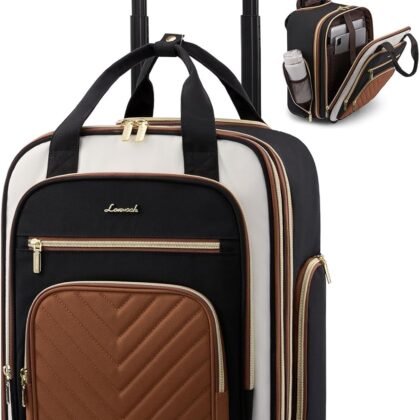 LOVEVOOK Underseat Carry On Luggage with Wheels, Lightweight Stylish Under Seat Luggage, Soft Sided Small Personal Item Suitcase for Travel