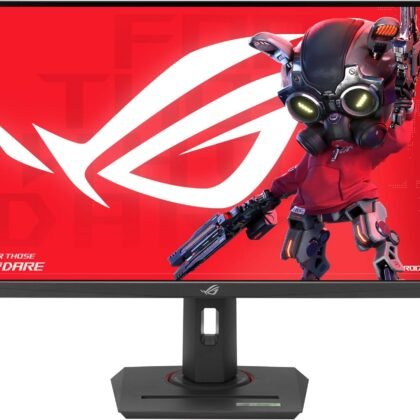 ASUS ROG Strix 27” 4K HDR USB-C Gaming Monitor (XG27UCG) – UHD (3840x2160) Dual Mode (4K 160Hz or FHD 320Hz), 1ms, Fast IPS, Extreme Low Motion Blur Sync, G-SYNC Compatible, AI Gaming, 3yr Warranty