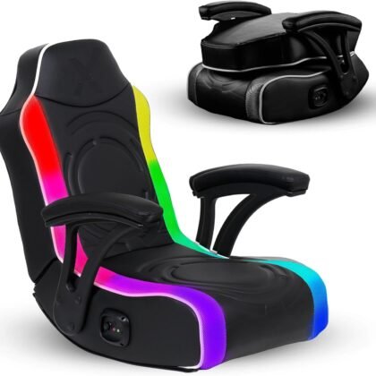 X Rocker Video Gaming Floor Rocker Chair, Built-in Audio, Foldable, for Gamers, Bedroom, or Game Room for Boys, Girls, Teens 5-17, Gifts for Gamers