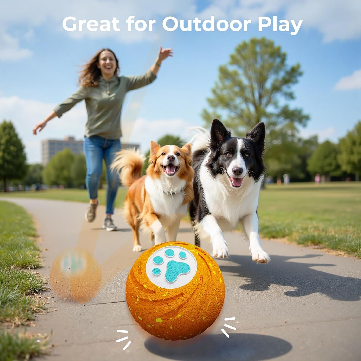 Lovkid Smart Interactive Dog Toy - Dog Ball Toys for Medium Large Dogs to Keep Them Busy, Durable ETPU Material, 3 Play Modes Automatic Moving, Bouncing, IPX7 Waterproof, Indoor & Outdoor (Orange) - Image 6
