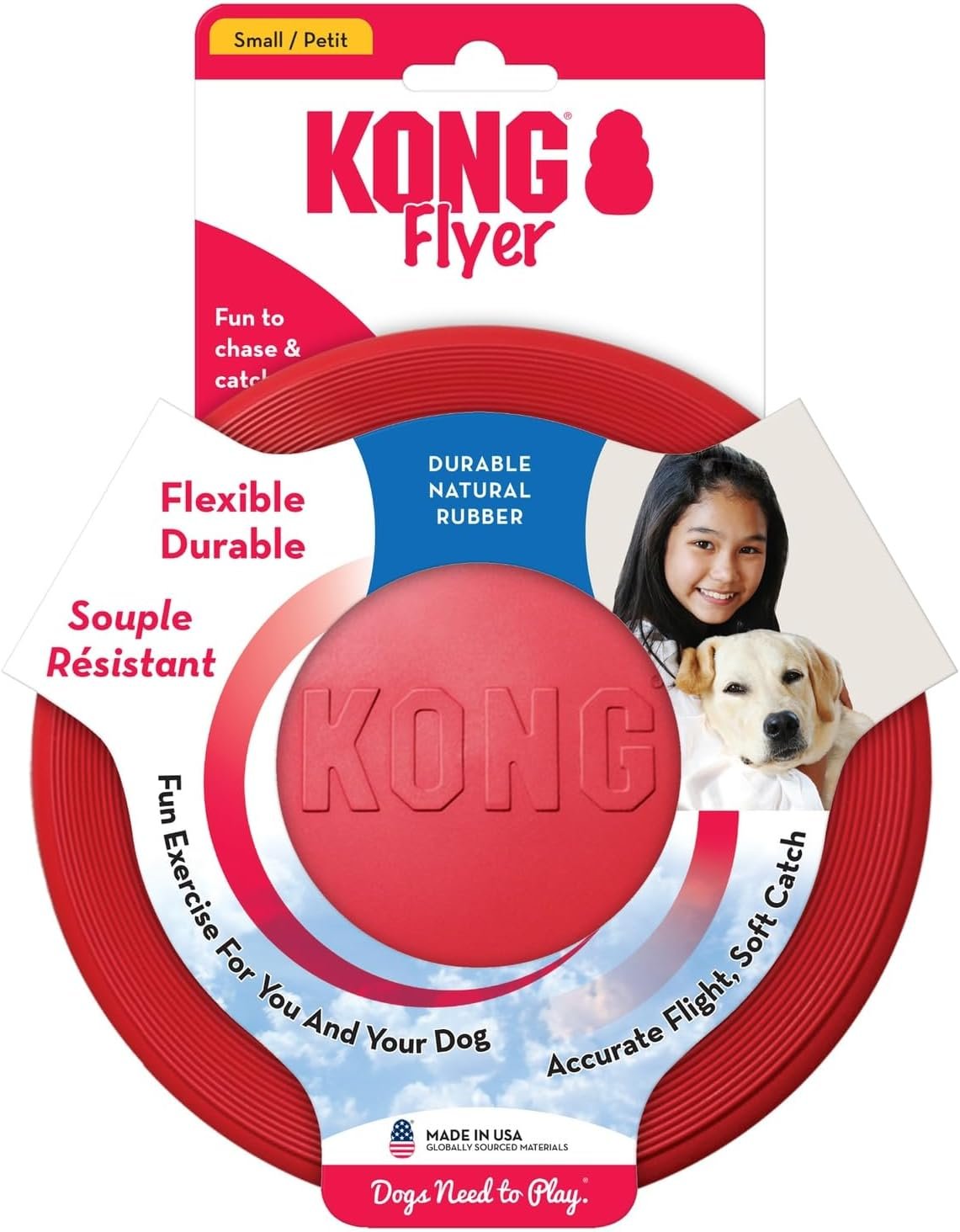 KONG Flyer - Durable Dog Toy for Outdoor Playtime - Natural Rubber Flying Disc, Dog Toy for Fetch - Safer Disc for Healthy Activity - for Small Dogs - Image 9