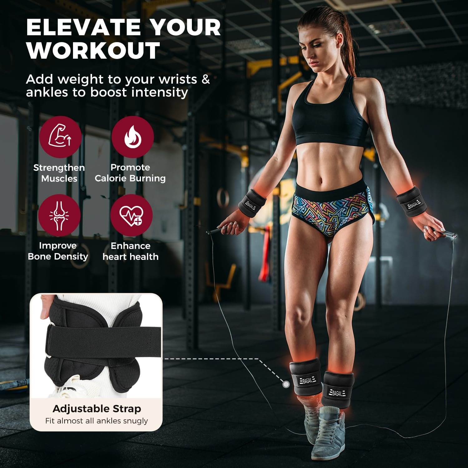 BAGAIL Ankle and Wrist Weights for Women & Men, 1 Pair 1/2/4/6/8/10 LBS Leg Weight with Sleek Design & Secure Fit, Arm Weighted Set for Walking, Running, Home Fitness & Physical Therapy - Image 4