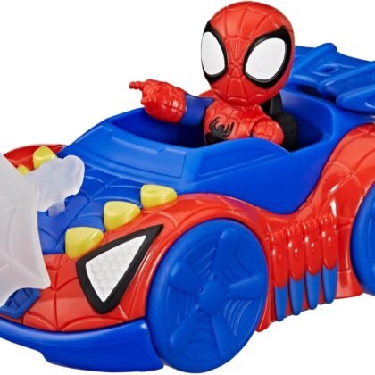 SPIDEY AND HIS AMAZING FRIENDS Marvel Spidey Web Crawler Toy Car with 3-Inch Action Figure & Accessory, Super Hero Toys, Kids Ages 3+