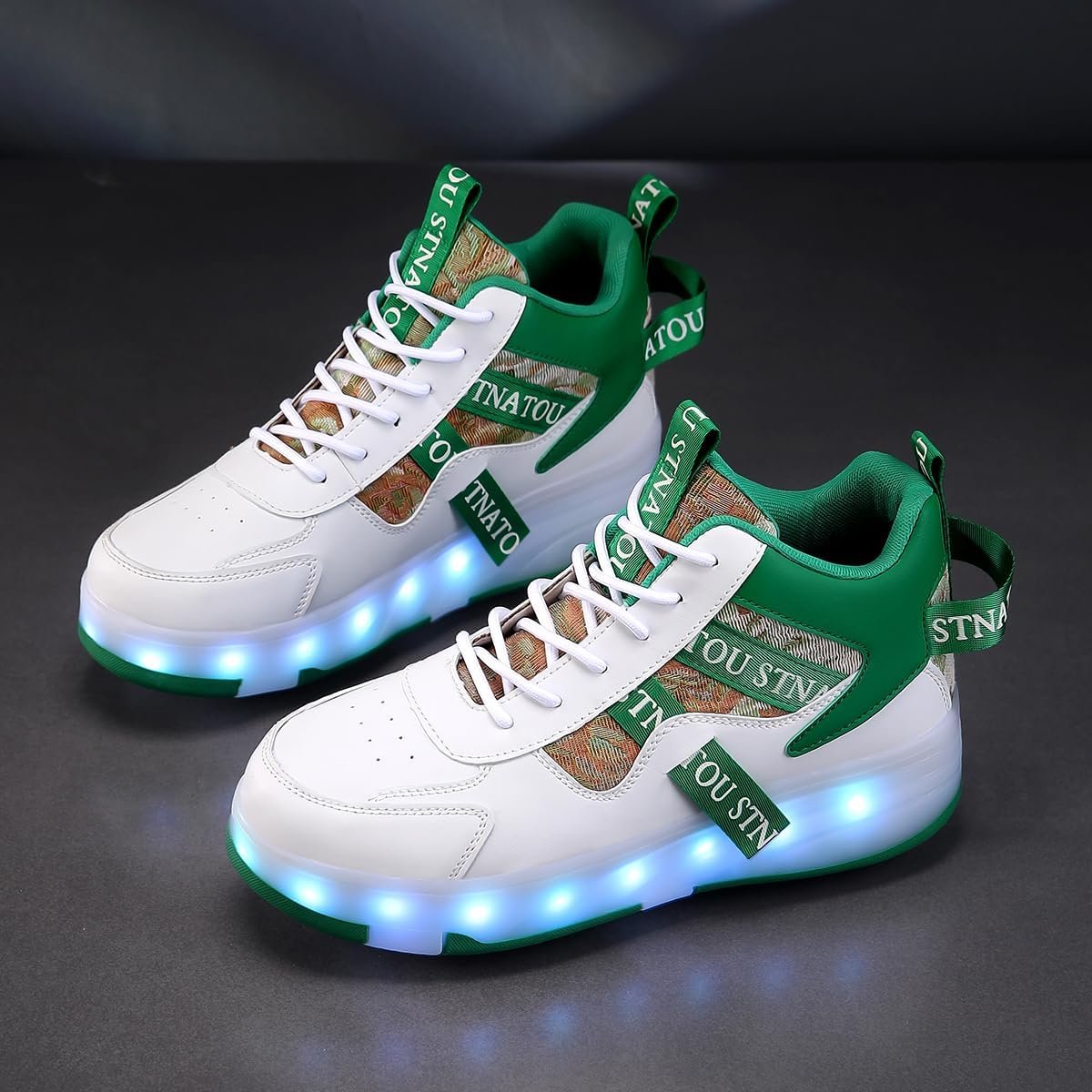 HHSTS Roller Skate Shoes for Kids Upgraded 16 LED Model 4-Detachable Wheeled Light up Boys Girls High Top Fashion Sneakers for Child Christmas Birthday New Year Gifts - Image 4